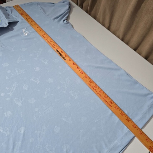 Swannies Mens Stretch Polo Shirt Size 2XL Blue Golf Logo Animal Print Active - Picture 11 of 12